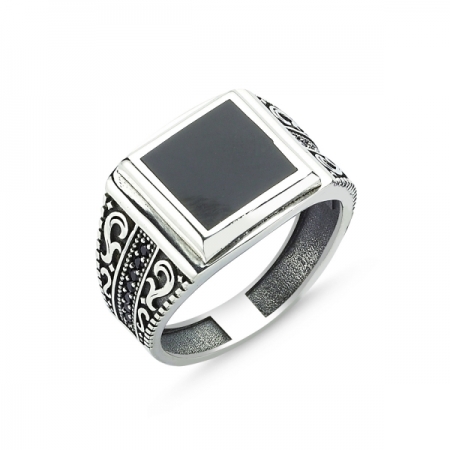 Inel argint 925 cu zirconii negre ITU0054 [0]